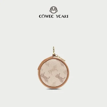 【 Oficial Autentic 】Original Cowec Ycaki poseta de Monede femei 2023 scurtă noua monedă pungă de moda cască punga