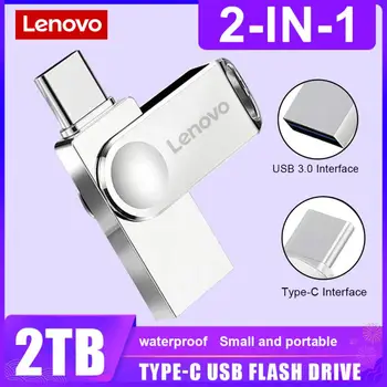 Original Lenovo 2-IN-1 Usb Flash Disk de 2 TB de Mare Viteză USB 3.0 Type-c Metal Pen Drive Extern Flash Disk de 128 gb Pentru Laptop/PC