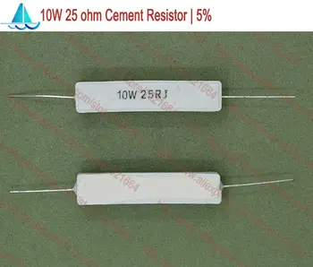 (10buc/lot) 10W 25 ohm Ceramica Ciment Putere Rezistor 25 ohm TOL 5% Ressitors