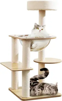 Pisica Copac, Turn Moderne pentru Interior s, pardoseală de Lemn Multi-Nivel de Apartament cu Post Scratching, Capsulă Spațială