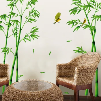 [SHIJUEHEZI] Verde Pădure de Bambus Autocolante de Perete DIY Planta Decalcomanii de Perete pentru Camera de zi Dormitor Dulap Decor Acasă Vinietă