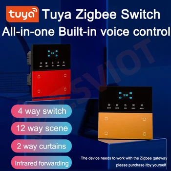 Tuya Inteligent Zigbee voce Built-in comutator de control 1/2/3/4Gang marea BRITANIE Comutator de Lumină 12way scena de la Distanță Controler Inteligent App de viață 85-250V