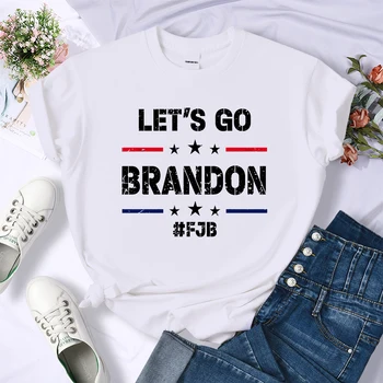 Să Mergem Brandon Epocă Y2K Femei Tricou Vara Rece O-Neck Crop Top Casual Moda Streetwear Respirabil Hip Hop de sex Feminin Tricouri