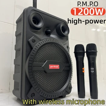 500W Mare putere Bluetooth Dans Pătrat Rod Difuzor cu Volum Ridicat Dual Microfon fără Fir în aer liber, Karaoke Portabil Card de Inserție