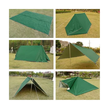 În aer liber Tent Prelată Impermeabilă Camping Plajă Umbrelă de soare Adăpost în Umbra Ploaie Zbura Cort Kaki 3X4M