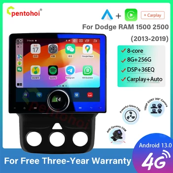 Pentohoi Android 13 Radio Auto Pentru Dodge RAM 1500 2500 2013-2019 Multimedia Video Player Stereo Carplay Auto GPS WIFI Ecran