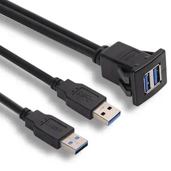 Auto Dual USB 3.0 Flush Mount Cablu 2 Port USB DUAL Conector USB Cablu de Încărcare Linie Audio Adaptor Auto Media Cablu USB
