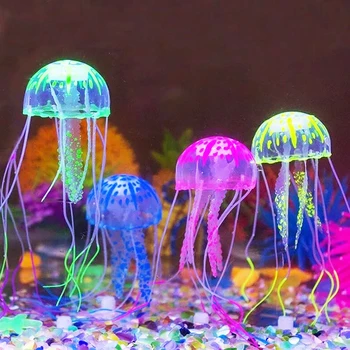 Artificiale Înot Stralucitoare Fluorescente Meduze Decor Acvariu Rezervor De Pește Marin Subacvatic Plante Acvatice Peisaj Ornament