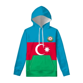 Azerbaidjan Fermoar Hanorac Personalizat Gratuit-A Făcut Numele De Imprimare Numărul De Pavilion Echipa Aze Țară Pulover Teuri Azerbaidjan Națiune Az Haine