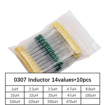 0307 1uH să 470uH Inductor,14valuesX10pcs=140pcs,,inel de culoare Inductor Asortate Kit