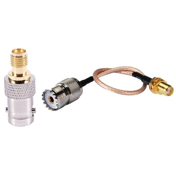 F / F RF SMA de sex Feminin Pentru a BNC Adaptor Cablu de Antenă Cu Cablu de Antenă Adaptor Pentru UHF Bază Și Mobile Antene