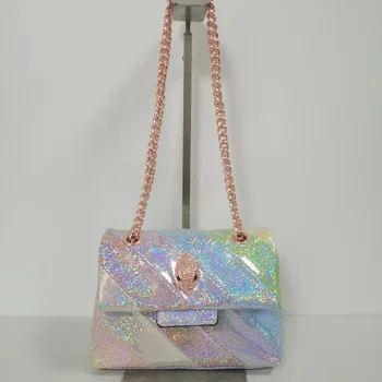 2023 Noua Moda Sosirea Strălucitoare Glitter Mini Rainbow Femei Geantă De Mână De Imbinare Colorate Sequin Cross Body Bag Vintage