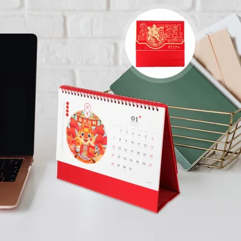 Tradițională Chineză Calendar De Birou De Birou De Masă În Picioare Planificator Desktop Decor De Afaceri, Munca De Birou Ceas Cu Calendar