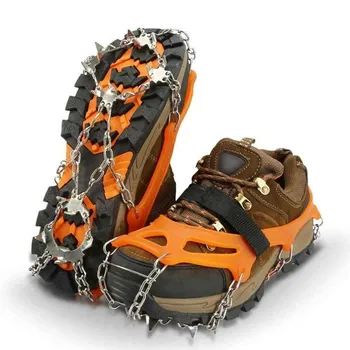 8 Dinți din Oțel Inoxidabil de Gheață de Prindere Spike pentru Pantofi Anti-Alunecare, Catarare Zăpadă Crampoane Lanț Gheare de Prindere Cizme Pantofi Acoperi