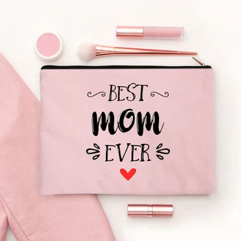 Text 'Mai bună Mamă pentru Totdeauna' Sac de Machiaj de Ziua Mamei, Cadouri Pentru Femei Eco Panza de Călătorie articole de Toaletă Pungă Sac de Cosmetice de Lux Caz Pungă