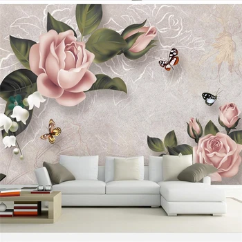 wellyu papier peint tapet pentru pereți 3 d tapet Personalizat Europene trandafiri canapea TV de perete gazete de perete decor acasă unul dintre un fel