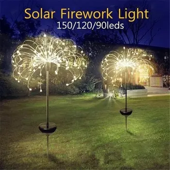 90 /120/150 LED-uri Alimentate Solar în aer liber, Iarba Glob de Păpădie focuri de Artificii Lampa LED Pentru Grădină cu Gazon, cu Peisaj Lampă Lumină de Vacanță