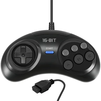 2 Buc Controler de Joc pentru SEGA Genesis pentru 16 Biți se Ocupe de Controler 6 Buton Gamepad pentru SEGA MD Jocul Accesorii Negre