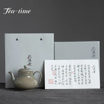190ml Handmade Gri Geamuri Ceainic Ceramic Manual Oală ceainic Ceainic cu Sita de Ceai Negru Ceai Chinezesc Set Consumabile Ambarcațiuni