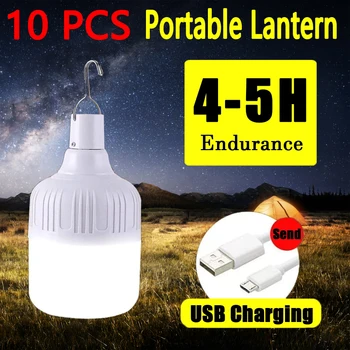 10BUC 60W Led-uri lanterna de urgenta de încărcare USB portabil camping bec Cort echipamente de iluminat lumina de lumină portabile