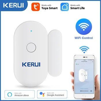 KERUI Tuya Smart WiFi de Acasă Senzor de Usa de Alarmă Deschide Fereastra Închisă Detectoare Comutator Magnetic APP de Alertă Masina Grădină Sistem de Securitate