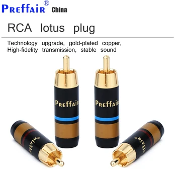 4BUC R1759 Preffair HiFi RCA Plug Placat cu Aur RCA Male Plug Conectori Audio Adapter DIY Pentru sistemele Hifi