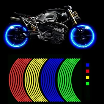 8Pcs/set Reflectorizante Jante Autocolante Biciclete Motocross cu Motociclete Corpul Rim Stripe Bandă Autocolant Decorativ Reflector Film Decalcomanii