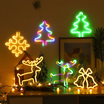 Crăciun fericit Semn de Neon Pălărie de Crăciun cu LED-uri Semn Lumina Art Lumina de Noapte pentru Petrecere Copii Dormitor Bar, Pub, Club de Crăciun Decor Neon