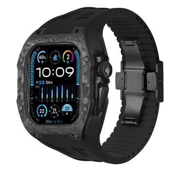 Fibra de Carbon Caz Pentru Apple Watch Ultra 49mm Personalizare Înaltă Calitate de Conversie a Proteja iWatch Ultra 2 Retrofit Kit Curea