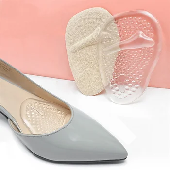 Silicon Femei Jumătate Branțuri pentru Toc picior din Față Anti-Alunecare Scuti de Dureri de Picioare Introduce Perna de Îngrijire Absoarbe Șocul Gel Pantofi Tampoane