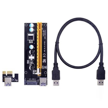 VER006 PCI-E Riser Card 006 PCIE 1X La 16X Extender 15Pin de Alimentare SATA 100CM 60CM Cablu USB 3.0 Pentru LTC ETH Minieră Miner